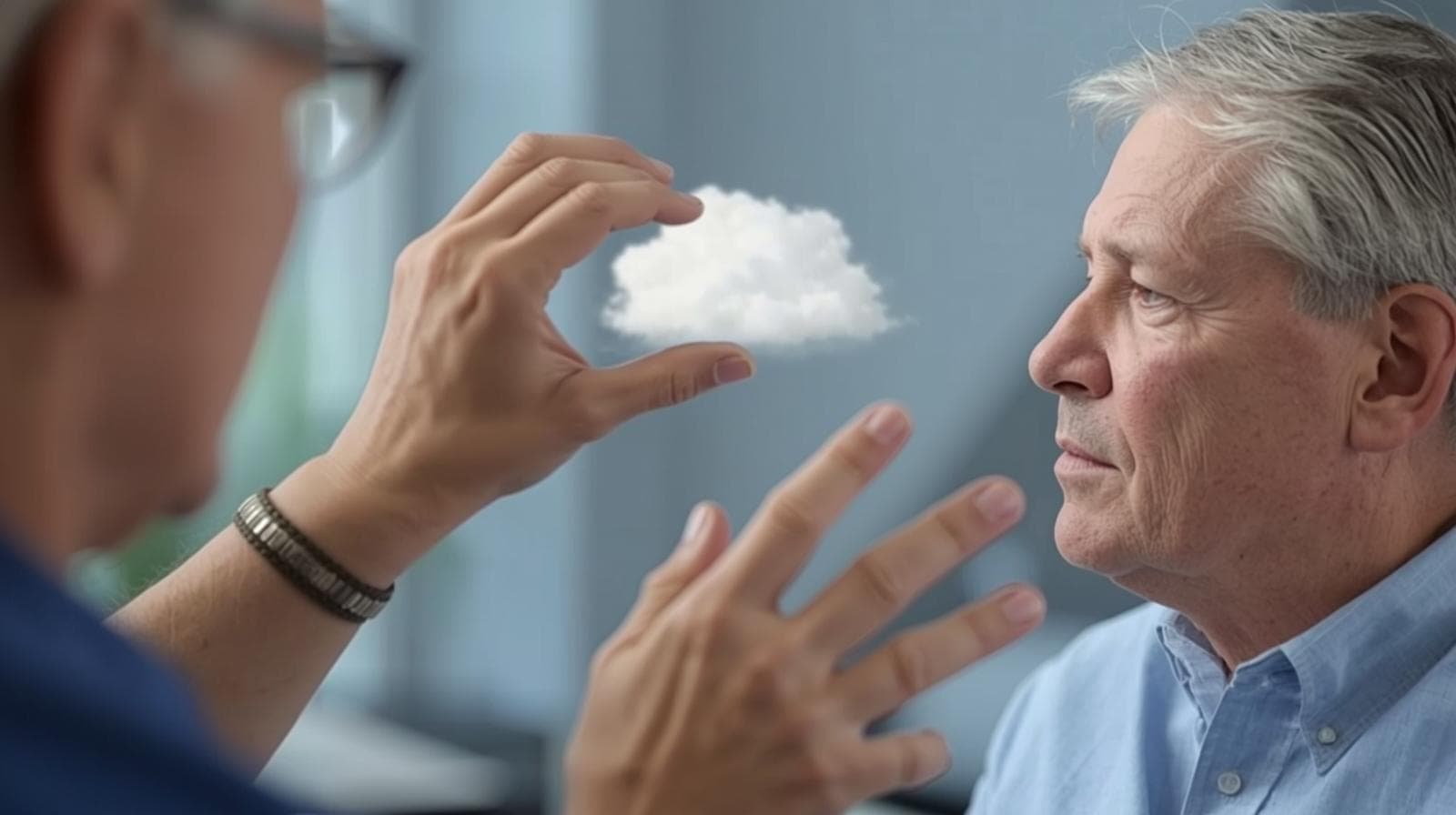 Abstract light patterns representing brain activity.